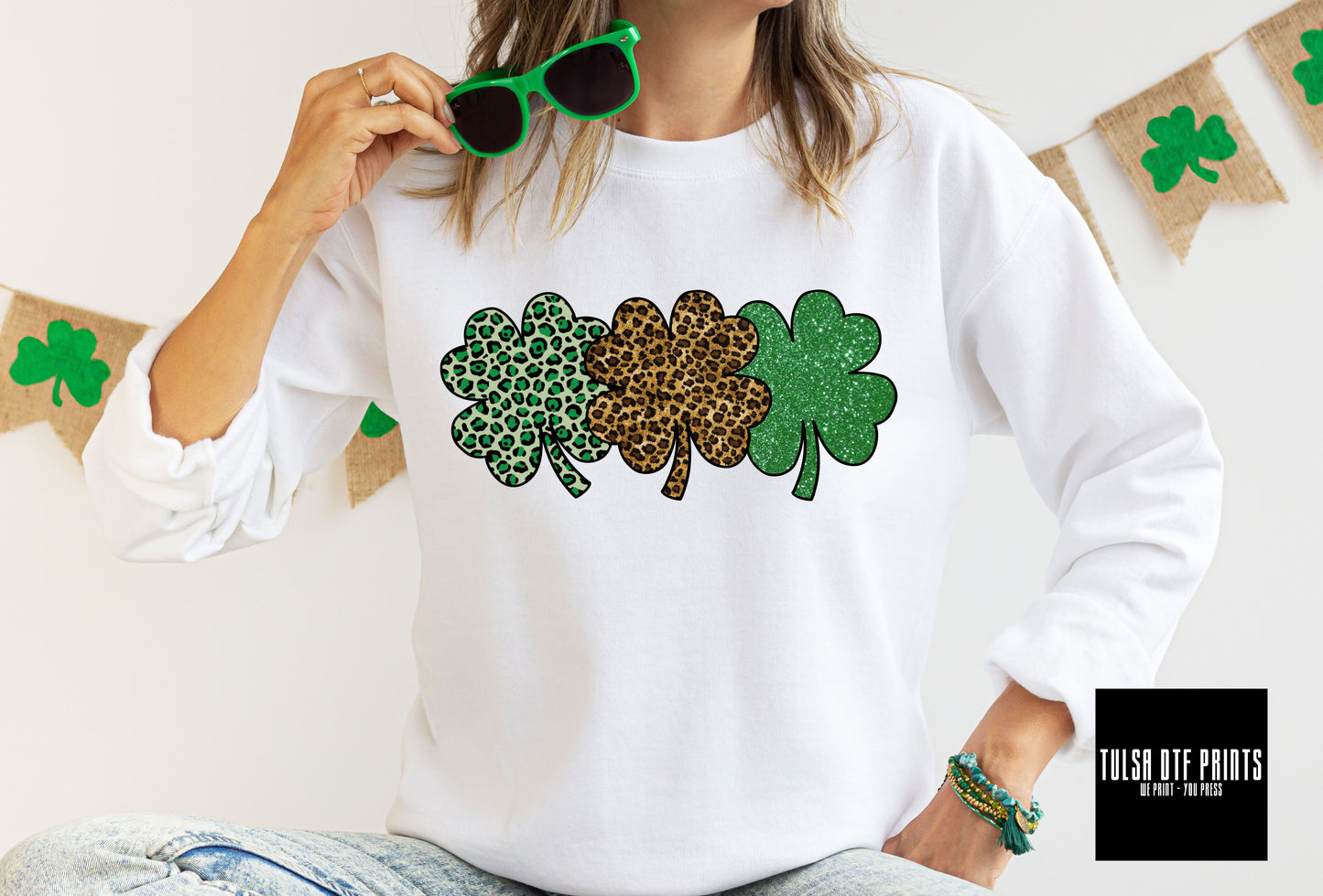 DTF SHAMROCK LEOPARD TRANSFER