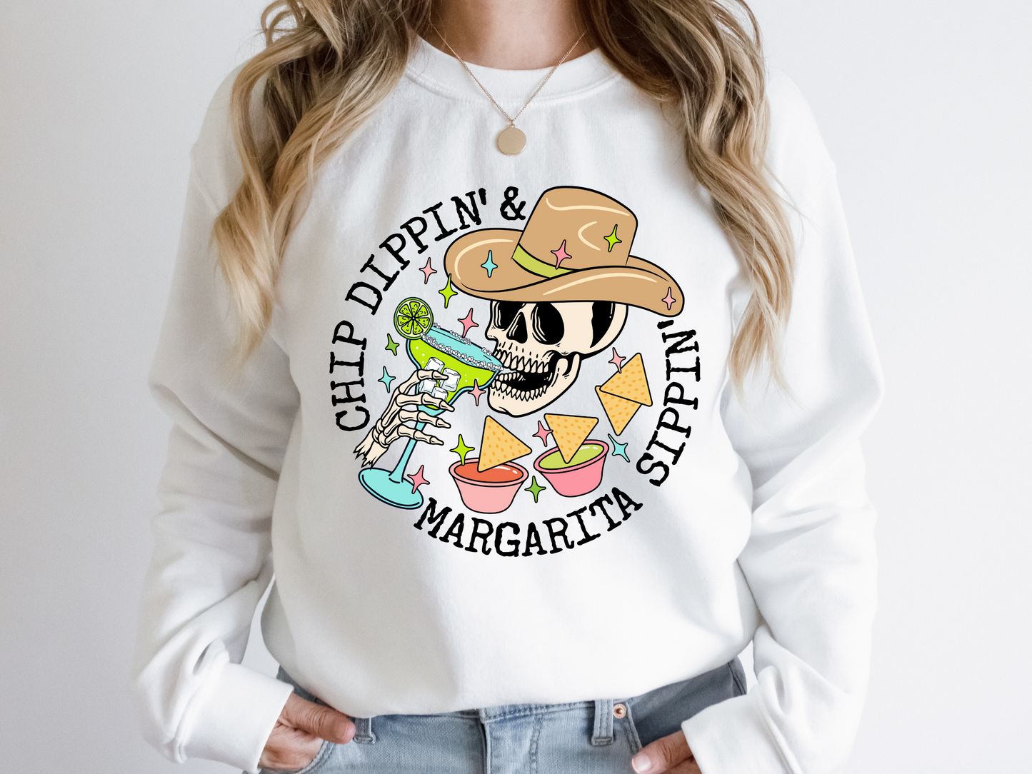 DTF SKULL DIPPIN SIPPIN HALLOWEEN PRINT TRANSFER