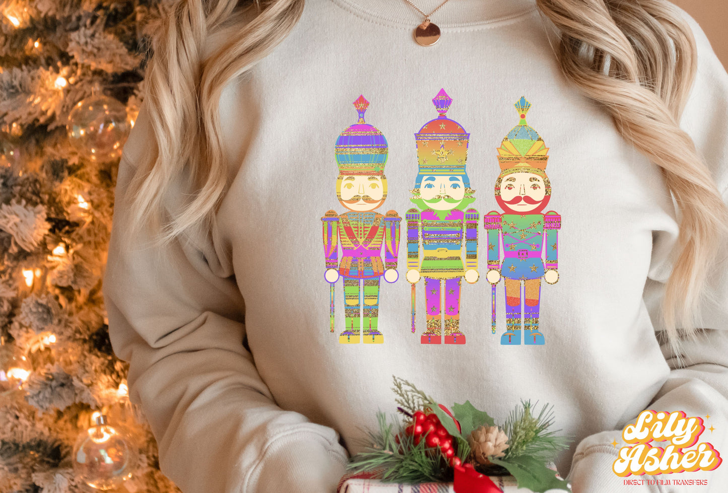 DTF SPARKLY GRADIENT NUTCRACKERS TRANSFER