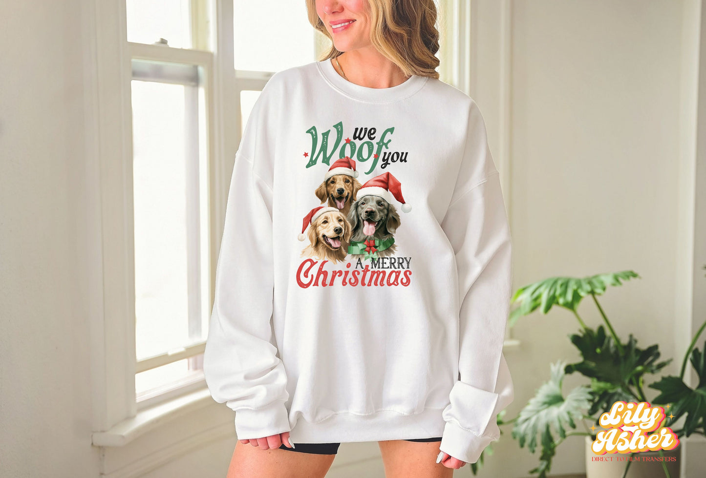 DTF WOOF YOU A MERRY CHRISTMAS TRANSFER