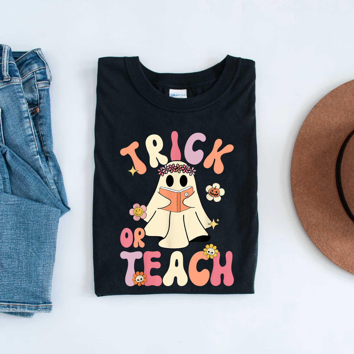 DTF TRICK OR TEACH RETRO GHOUL TRANSFER