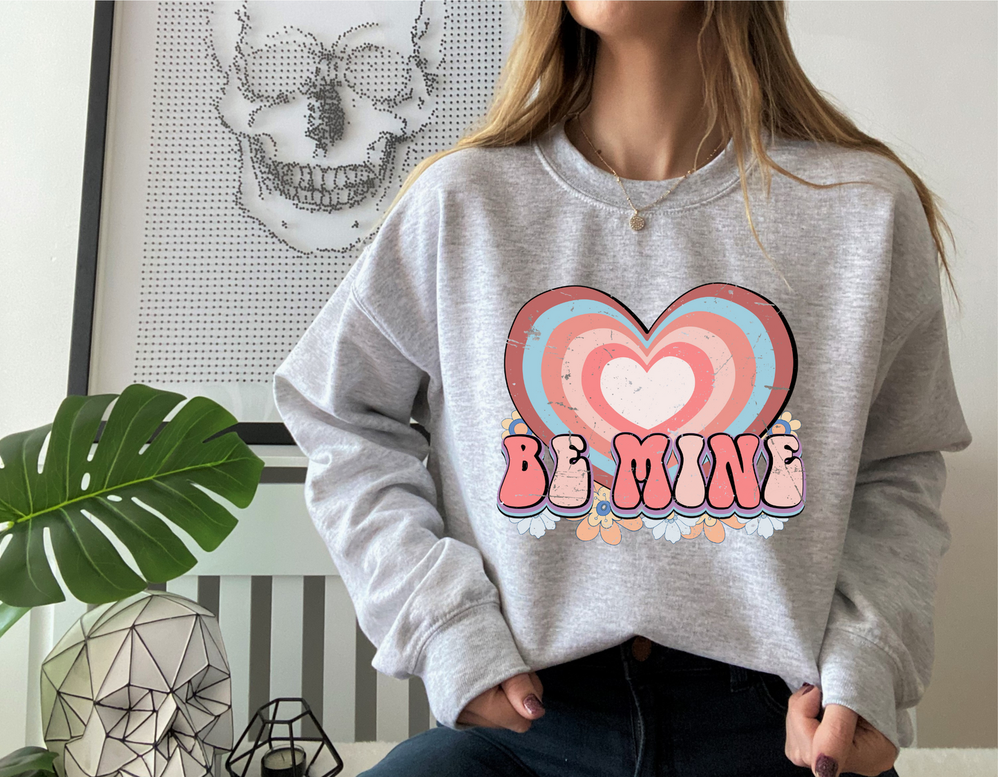 DTF BE MINE RETRO HEART TRANSFER