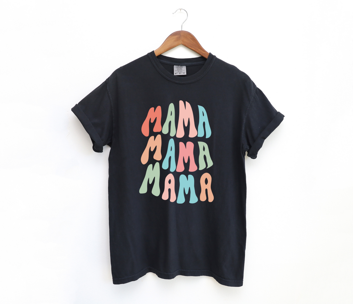 DTF MAMA RETRO WAVY STACKED TRANSFER