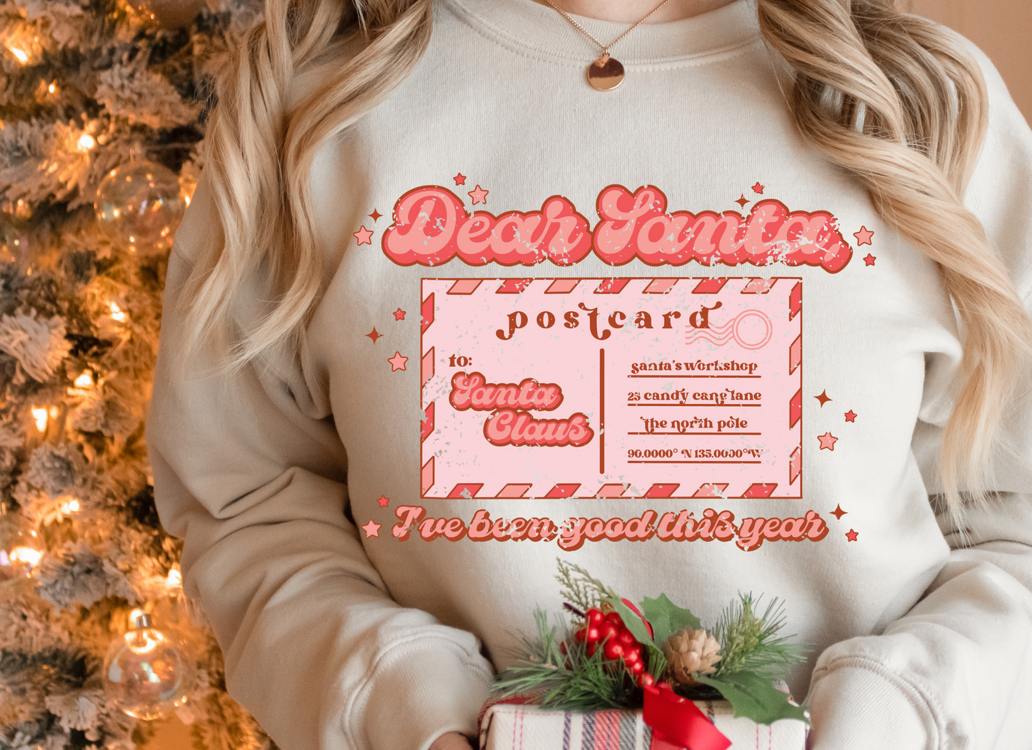 DTF DEAR SANTA POSTCARD TRANSFER