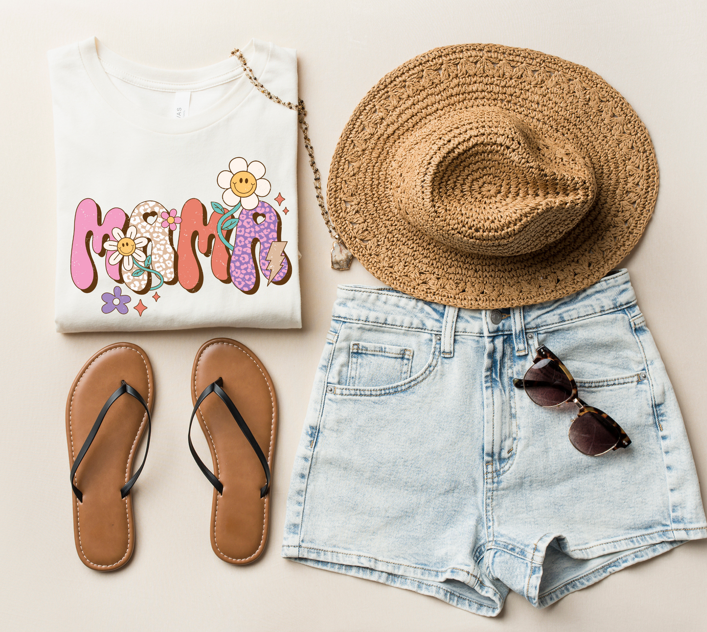 DTF MAMA TAN/PURPLE LEO FLORAL TRANSFER