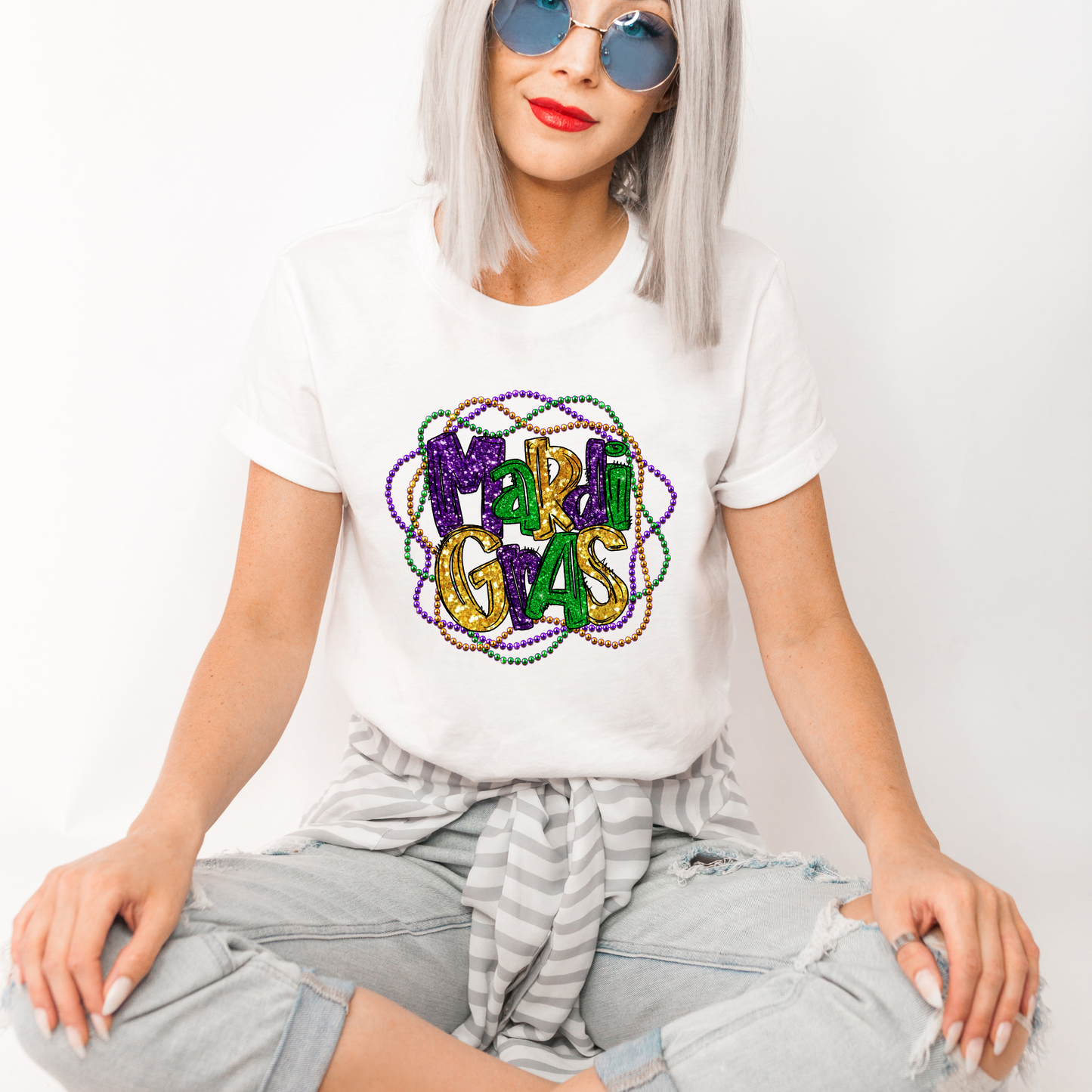 DTF MARDI GRAS BEAD TRANSFER