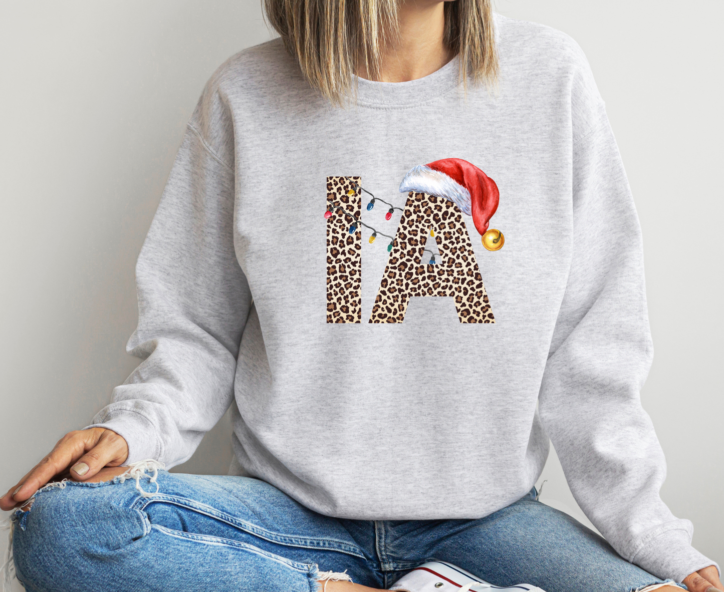 DTF IOWA LEO CHRISTMAS HAT TRANSFER