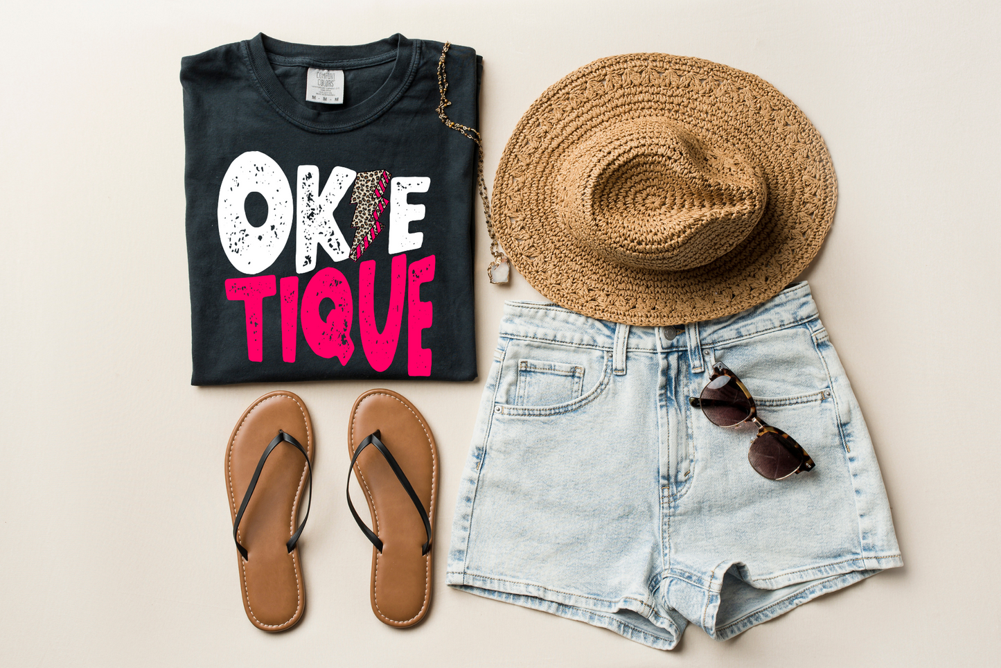 DTF OKIE-TIQUE WHITE/HOT PINK LB TRANSFER