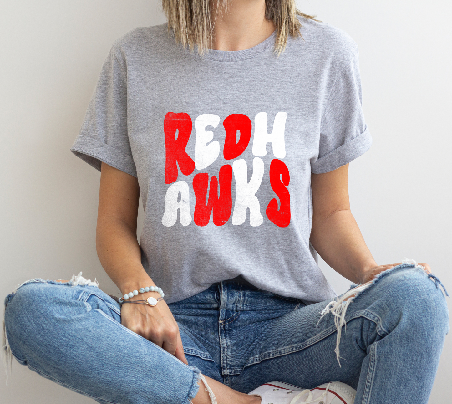 DTF REDHAWKS BUBBLE LETTER TRANSFER