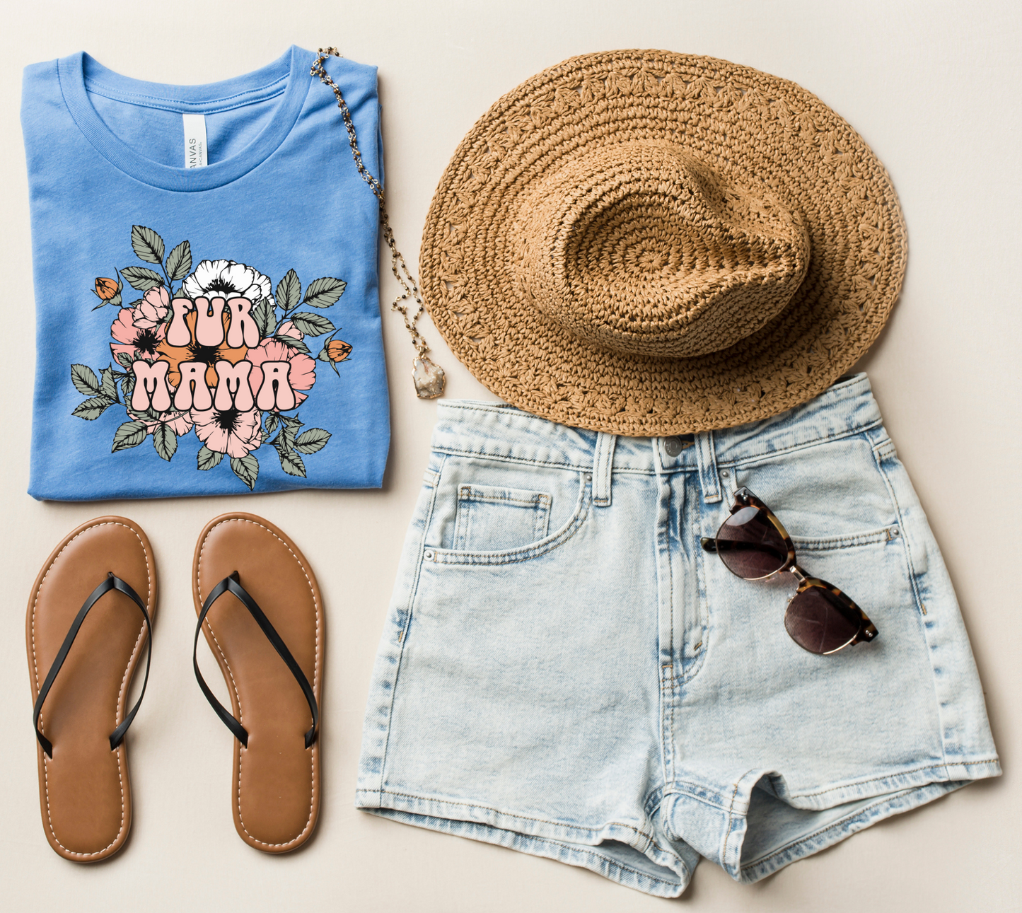 DTF FLORAL FUR MAMA TRANSFER