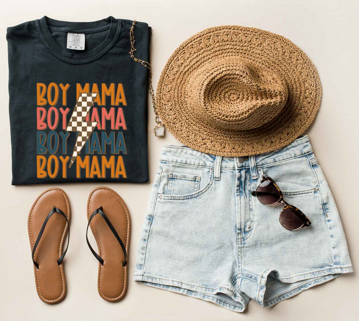 DTF BOY MAMA STACKED CHECKERED LB TRANSFER