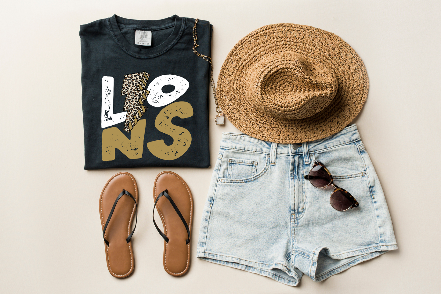 DTF LIONS WHITE/GOLD LB TRANSFER