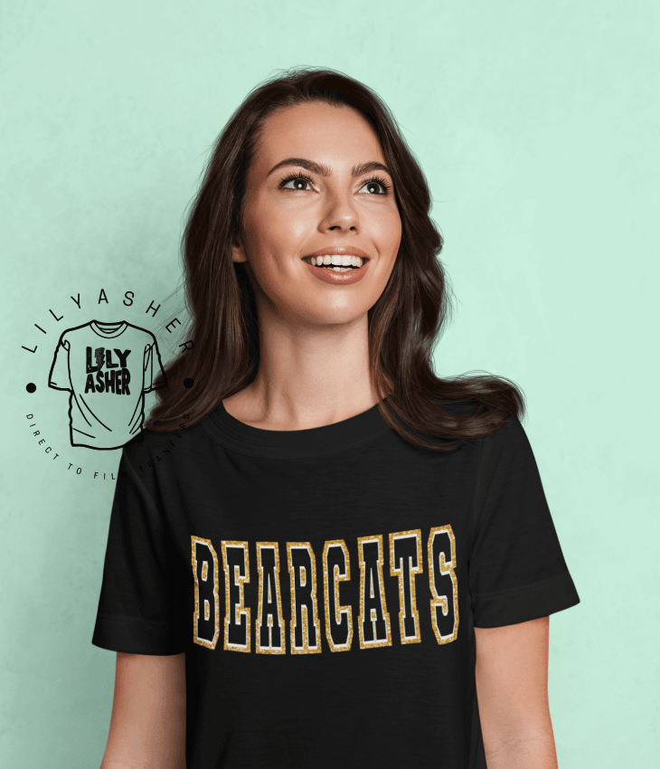 Dtf Bearcats Black/gold Varsity Transfer