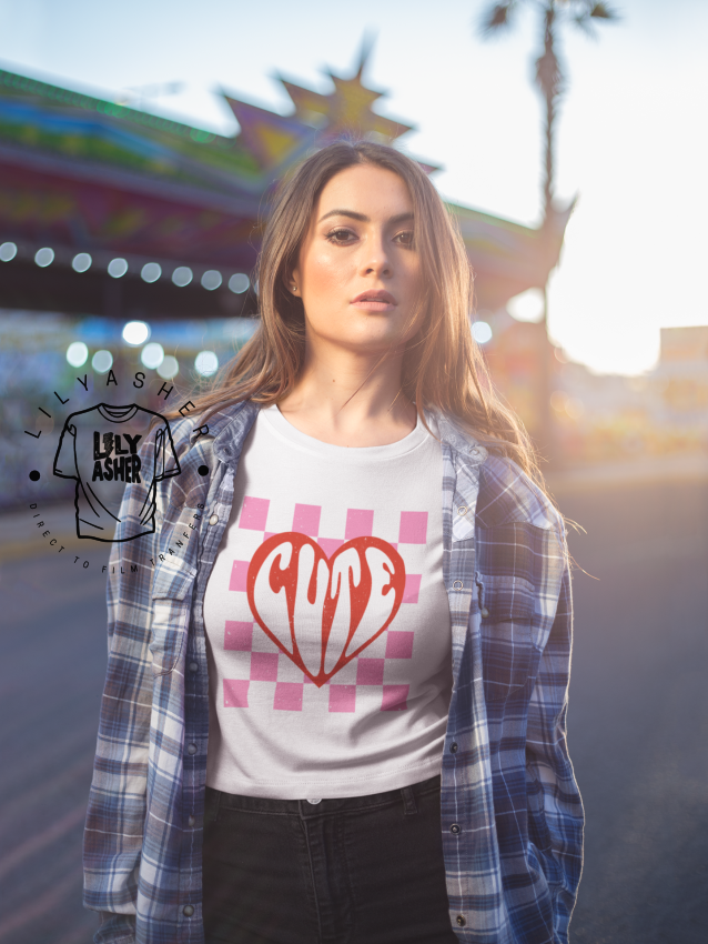 Dtf Checkerboard Cute Transfer