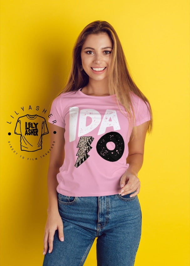 Dtf Idaho Wh/bl Lightning Bolt Transfer