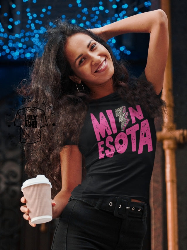 Dtf Minnesota Pink Lightning Bolt Transfer