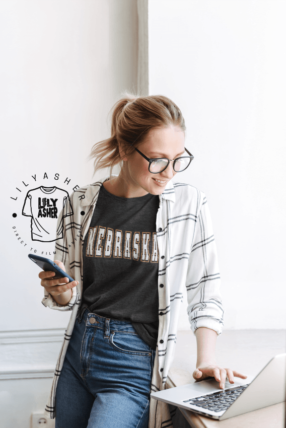 Dtf Nebraska White/gold Varsity Transfer