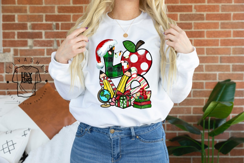 Dtf Teacher Love Christmas Transfer