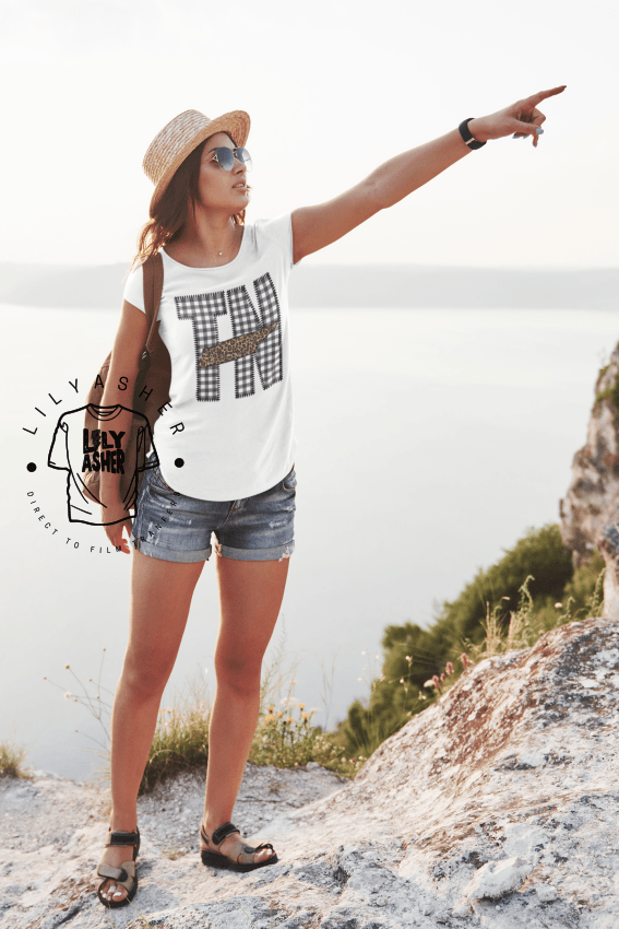 Dtf Tennessee Black Gingham & Leopard Transfer