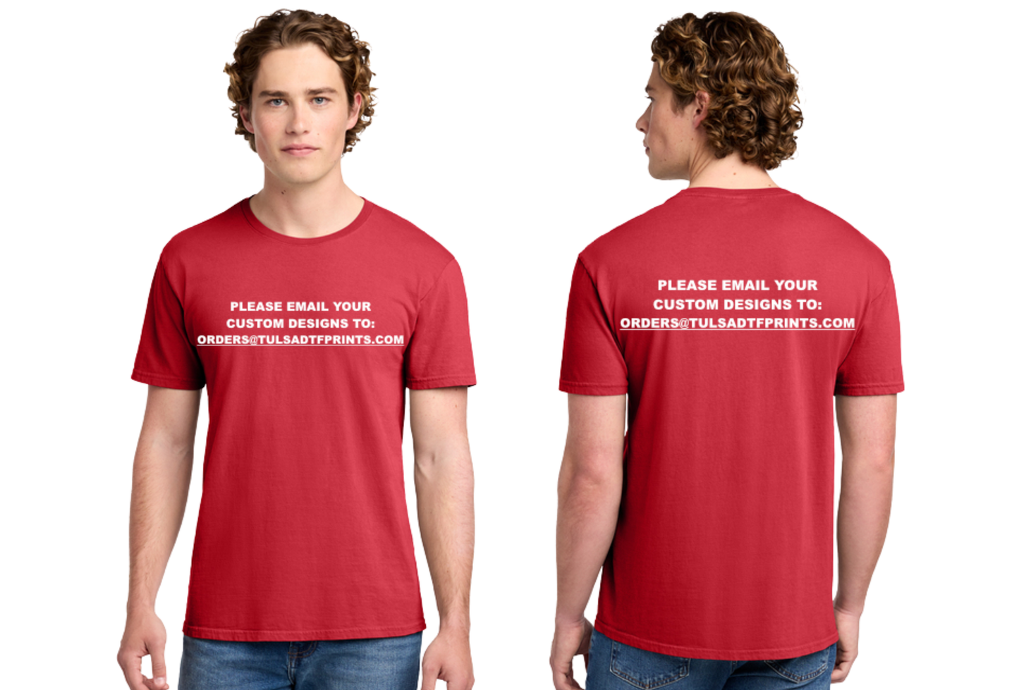 PORT & CO BEACH WASH GARMENT-DYED TEE PC099 (Completed Shirt) (Front & Back)
