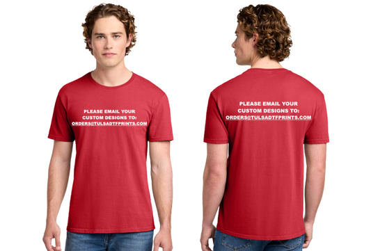 PORT & CO BEACH WASH GARMENT-DYED TEE PC099 (Completed Shirt) (Front & Back)