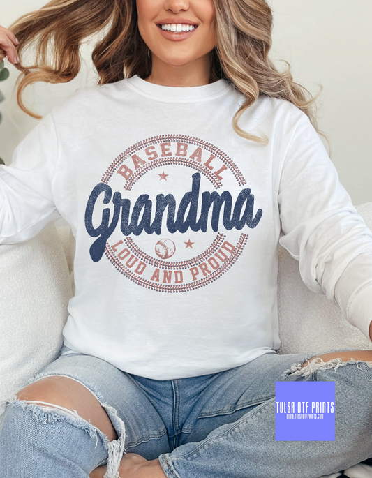 DTF VINTAGE BASEBALL GRANDMA TRANSFER