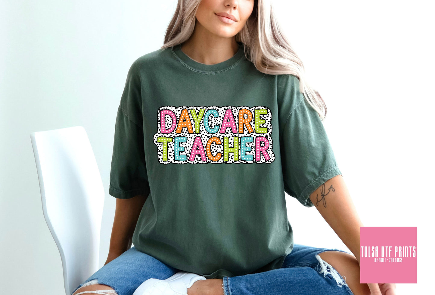 DTF DAYCARE TEACHER DALMATIAN PRINTS TRANSFER