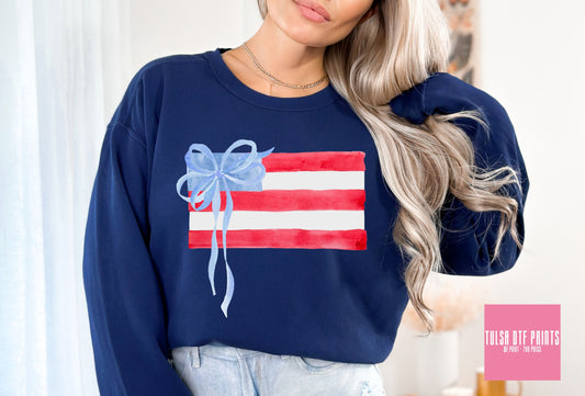 DTF PREPPY AMERICAN FLAG TRANSFER