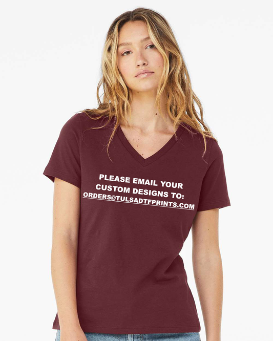 BELLA+CANVAS WOMEN'S RELAXED V-NECK TEE 6405 (Completed Shirt)
