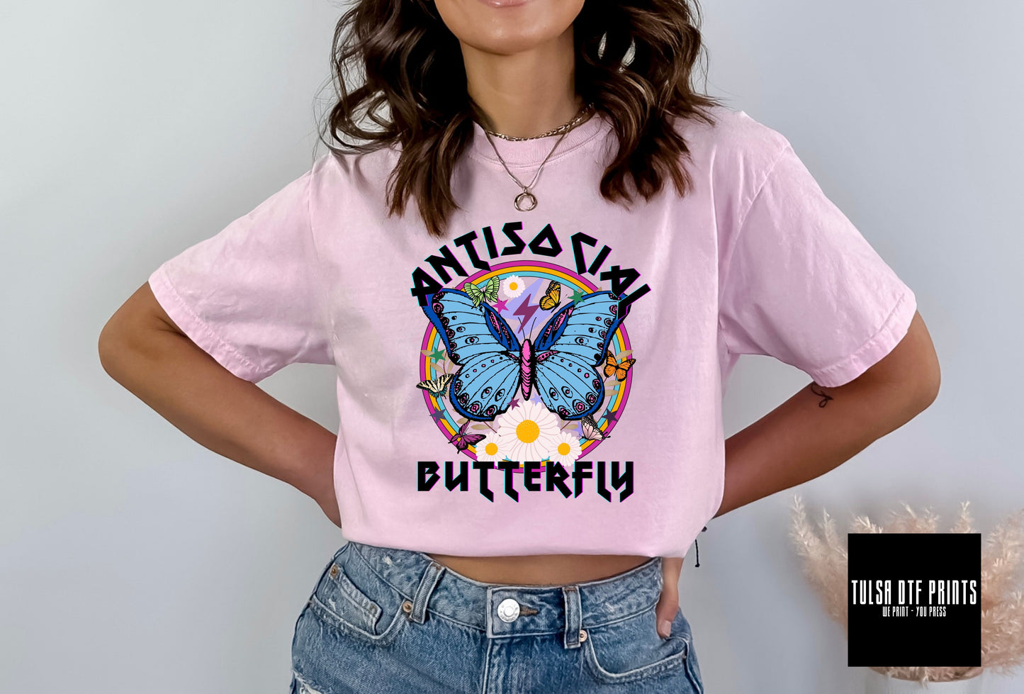 DTF ANTI-SOCIAL BUTTERFLY TRANSFER