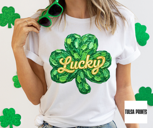 DTF PAINT LUCKY SHAMROCK TRANSFER