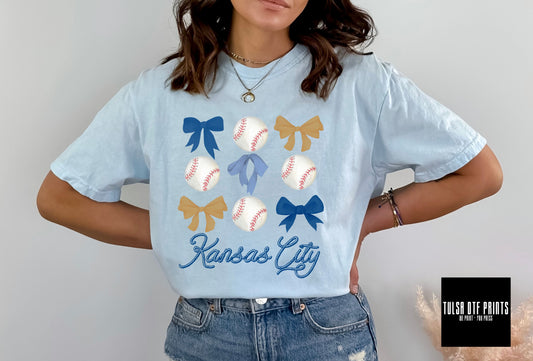 DTF COQUETTE KANSAS CITY BASEBALL & BOWS TRANSFER