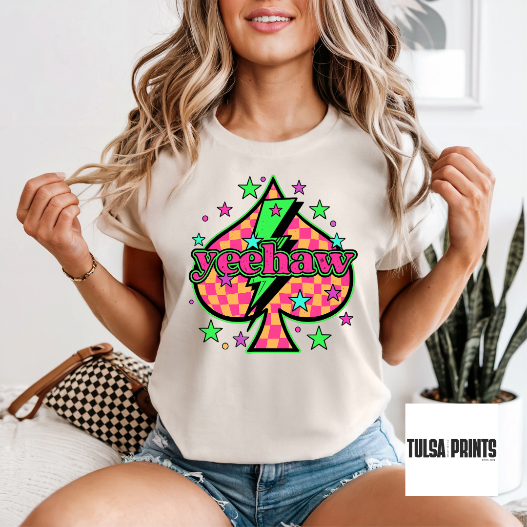 DTF NEON SPADE YEEHAW TRANSFER