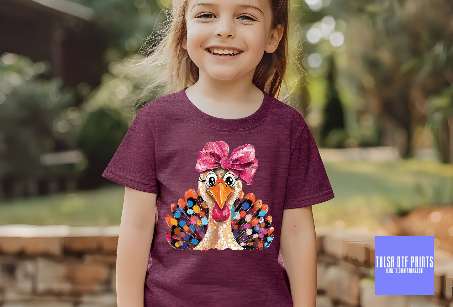 DTF GLAM BRUSHSTROKE GLITTER TURKEY TRANSFER