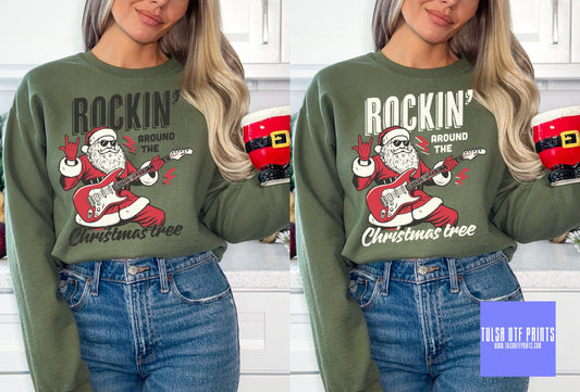 DTF ROCKIN AROUND THE XMAS TREE (2 COLORS AVAIL.) TRANSFER