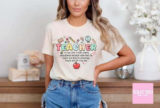 DTF HEART-SHAPED TEACHER DEFINITION TRANSFER