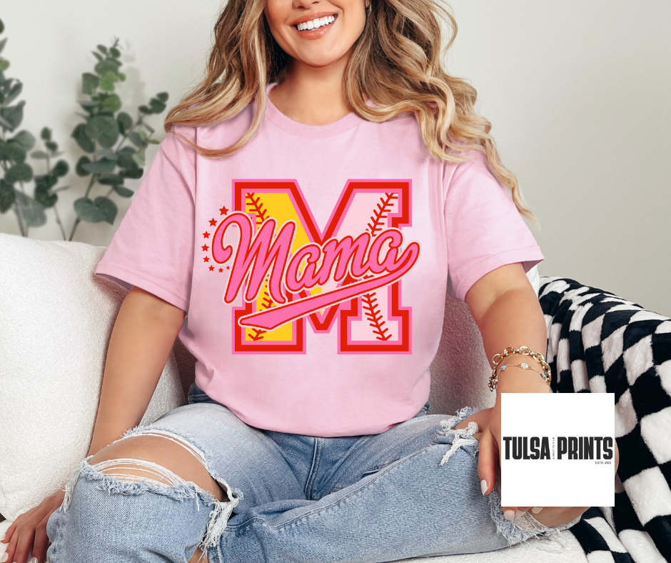 DTF PINK MAMA SOFTBALL/BASEBALL TRANSFER