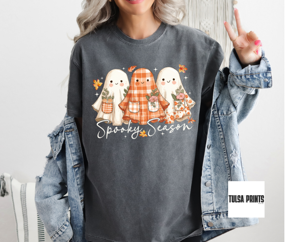 DTF SPOOKY SEASON GINGHAM GHOST TRANSFER (2 COLORS AVAIL.)