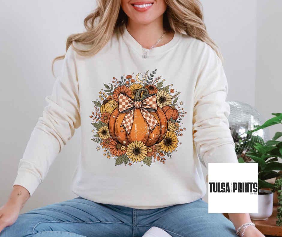 DTF FLORAL FALL PUMPKIN TRANSFER