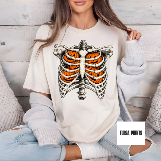 DTF PUMPKIN-FILLED RIBCAGE TRANSFER