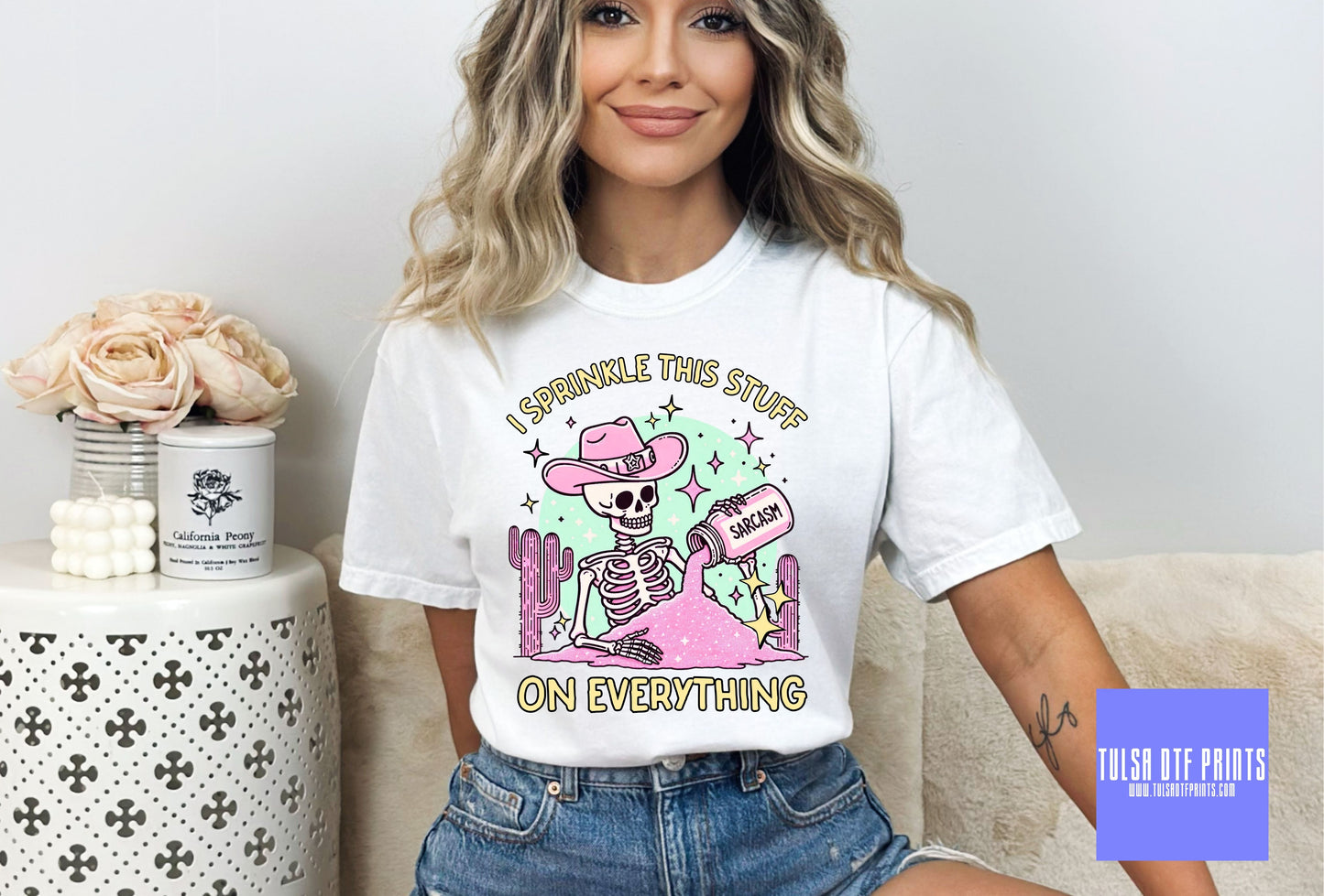 DTF SPRINKLE SARCASM SKELETON TRANSFER