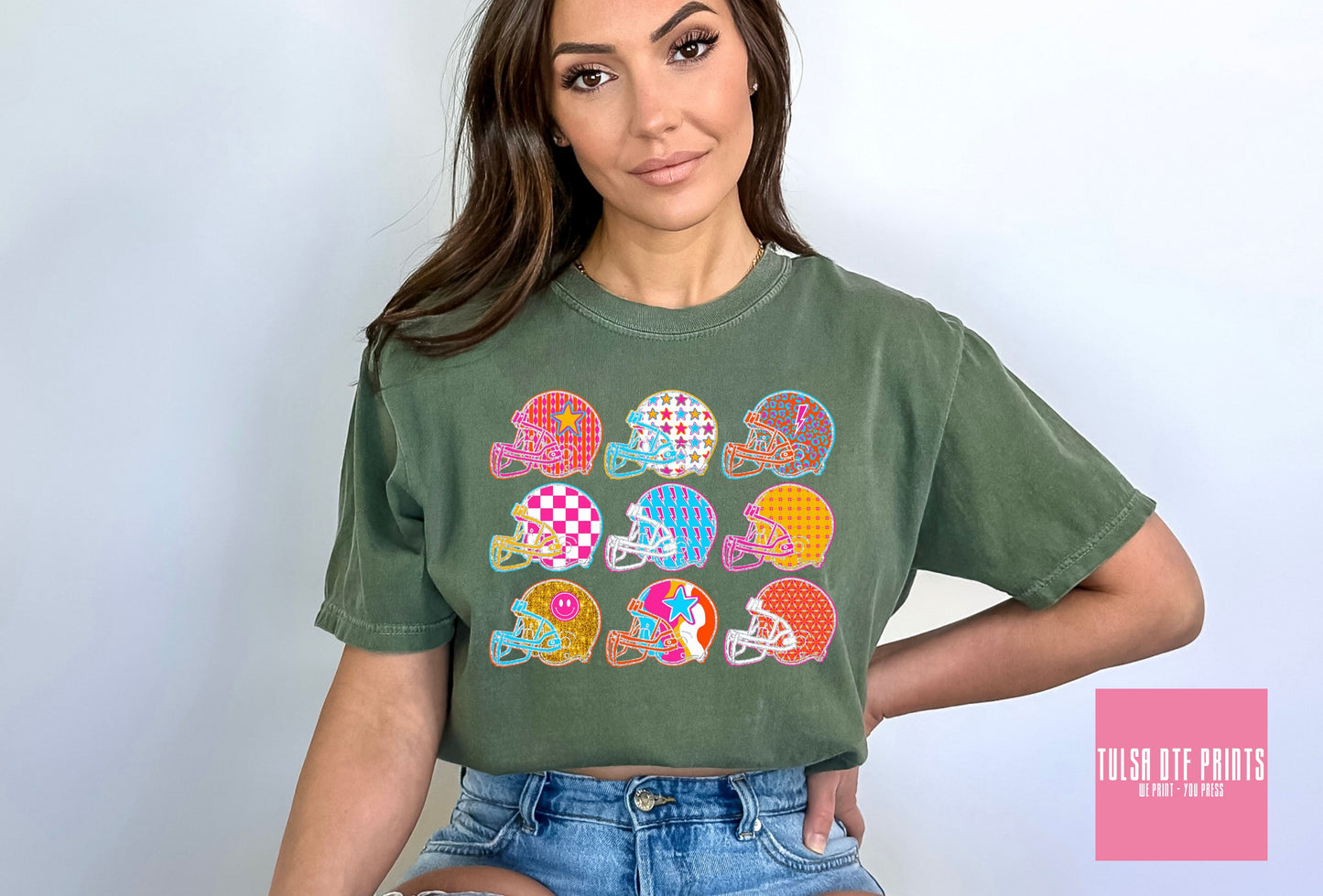 DTF FOOTBALL HELMETS GROOVY PATTERNS TRANSFER