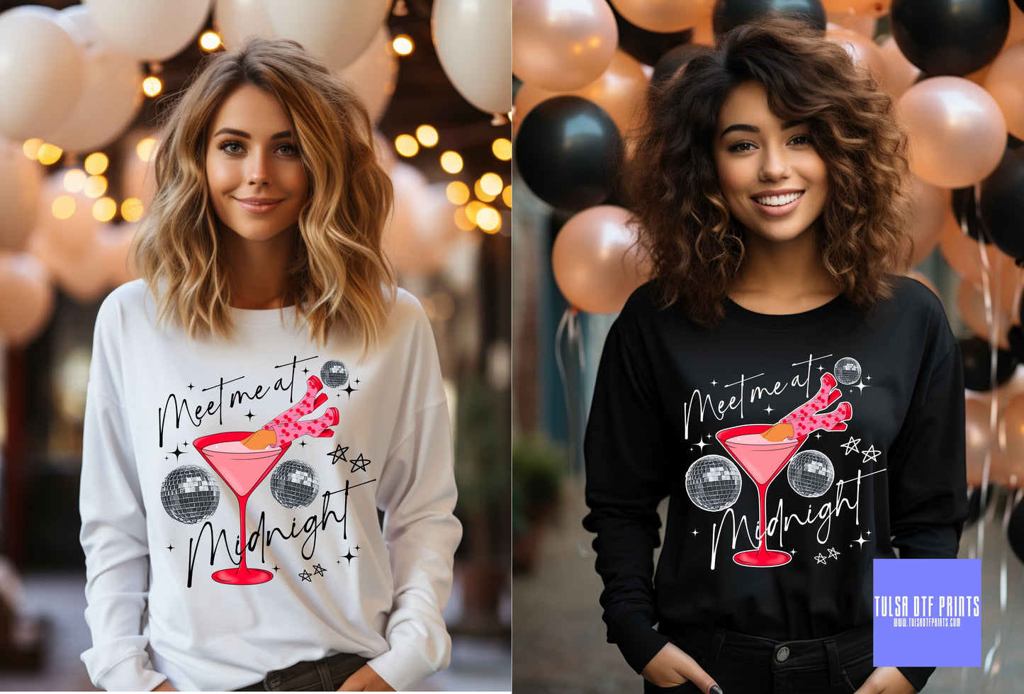 DTF MEET ME AT MIDNIGHT COSMO DISCO BALL (2 COLORS AVAIL.) TRANSFER
