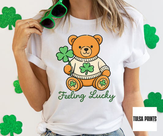 DTF LUCKY CLOVER BEAR TRANSFER