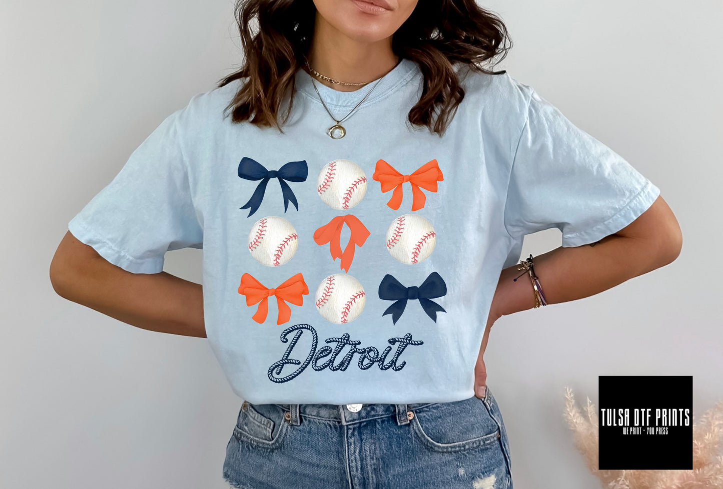 DTF COQUETTE DETROIT BASEBALL & BOWS TRANSFER