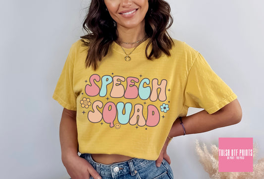DTF SPEECH SQUAD BUBBLE LETTERS TRANSFER