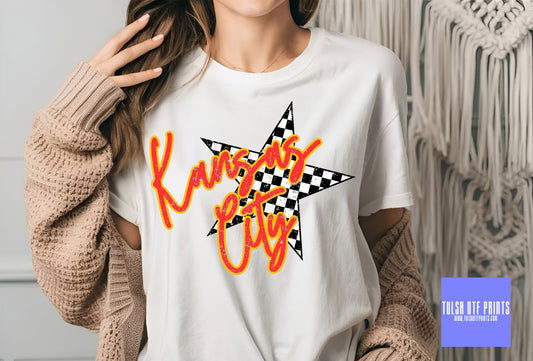 DTF KANSAS CITY CHECKERED STAR TRANSFER