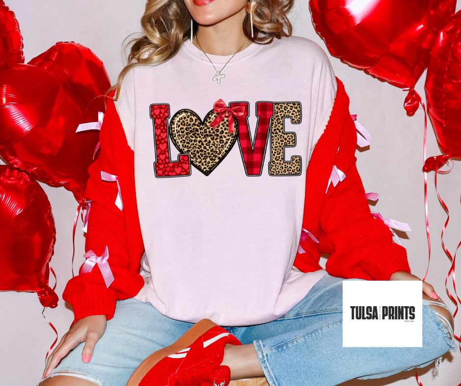 DTF LOVE W/ ANIMAL PRINTS AND PLAID TRANSFER