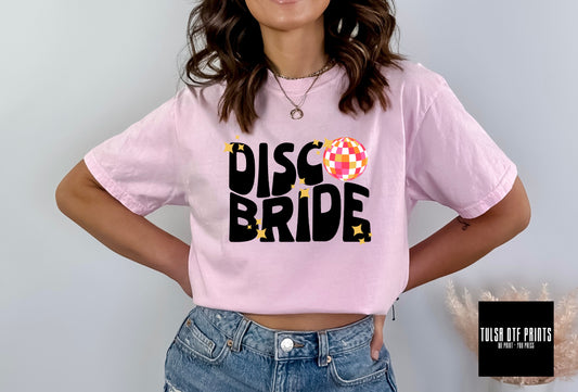 DTF DISCO BRIDE GROOVY TEXT TRANSFER