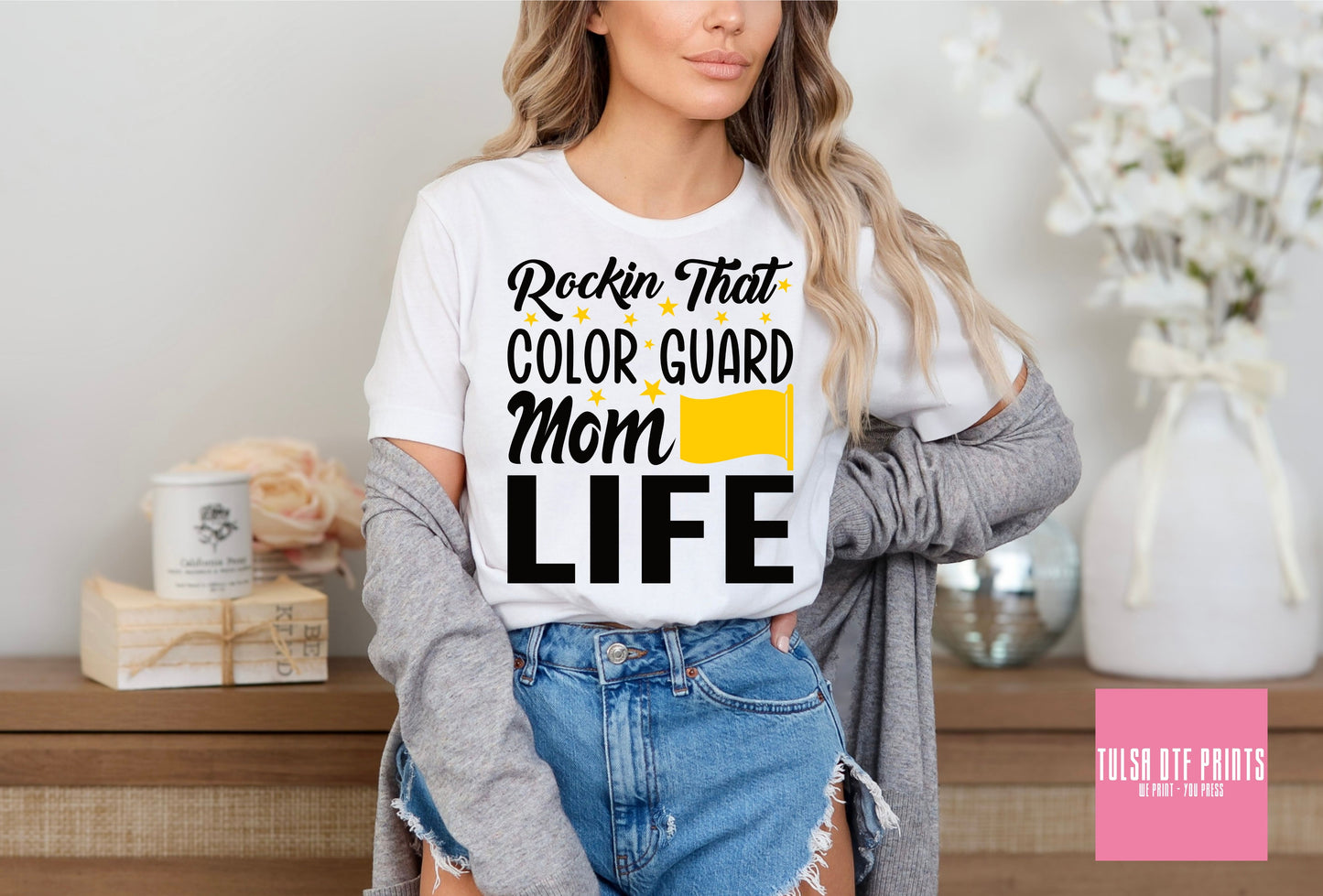 DTF ROCKIN' THAT COLOR GUARD MOM LIFE (6 COLORS AVAIL.) TRANSFER